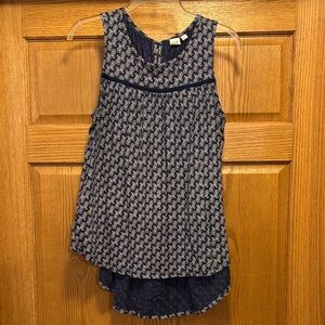 GAP Navy Paisley Sleeveless Dressy Tank Top